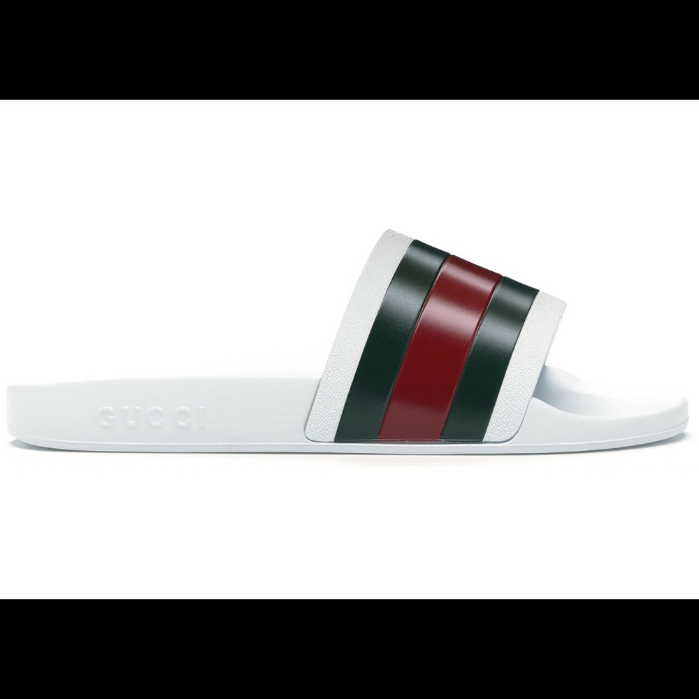 White Gucci Slides sz 11 100% Authentic